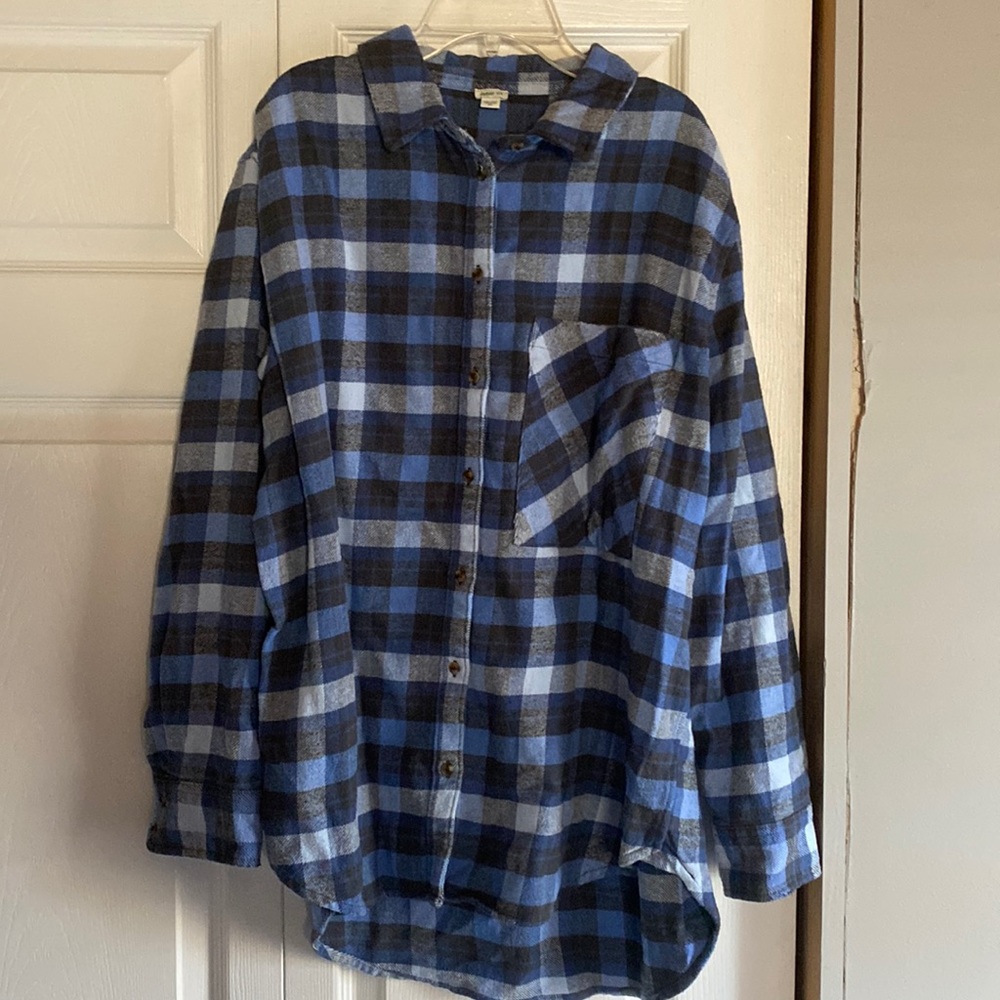 Aerie Oversized Blue flannel